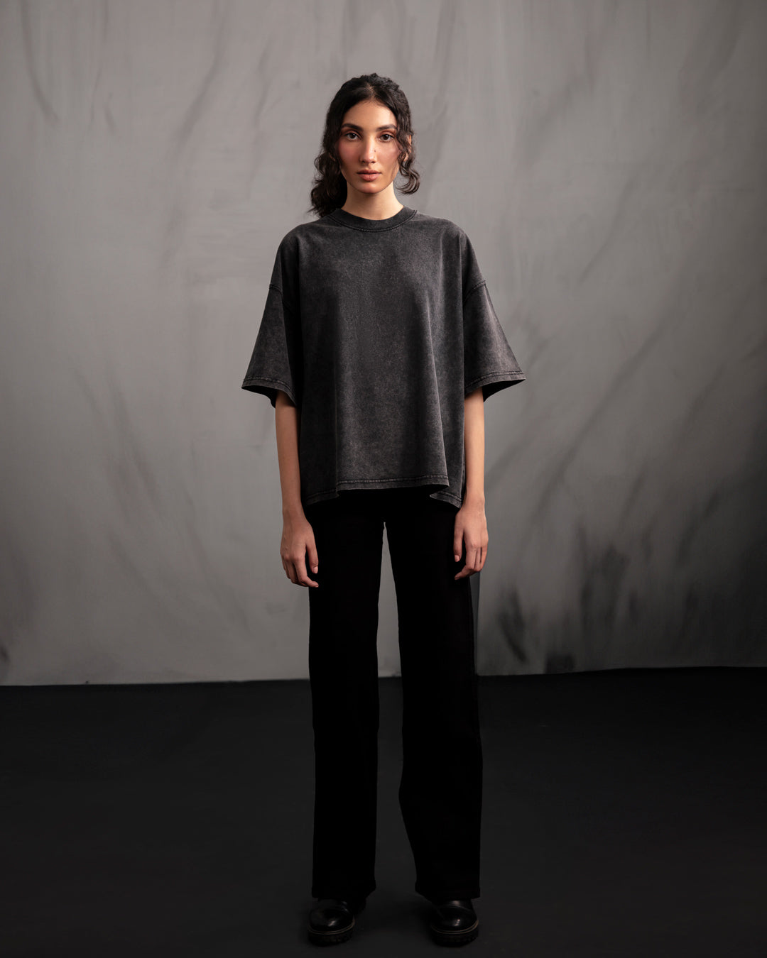 Acid Washed Grey Blank T-shirt