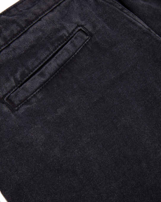 Washed Black Denim Cargo Pants