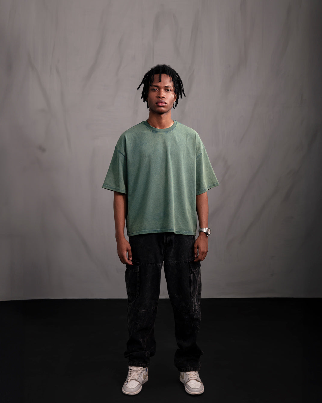 Acid Washed Green Blank T-shirt