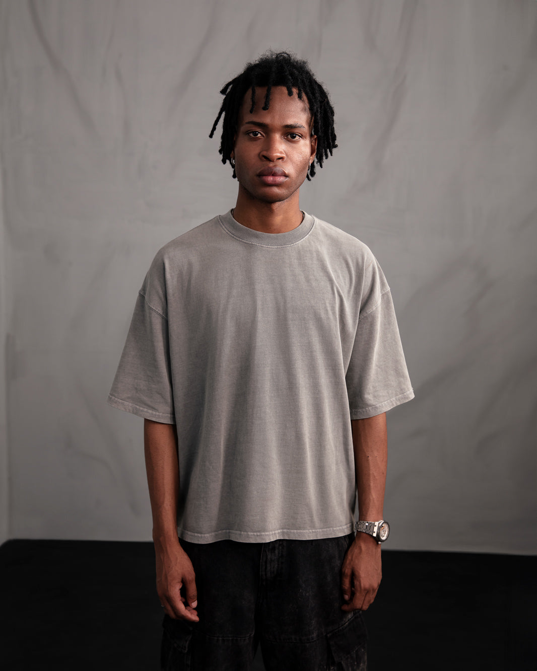 Light Grey Acid Washed Blank T-shirt