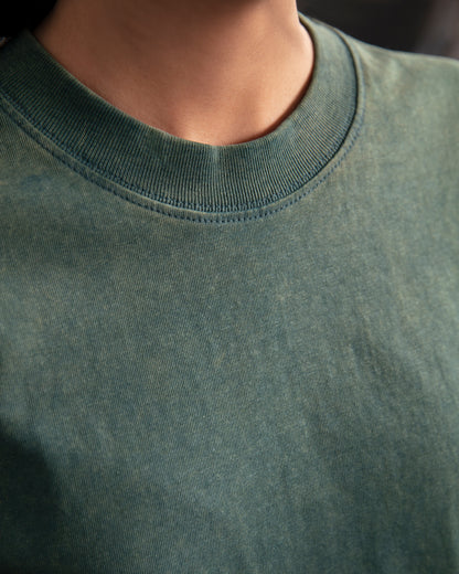 Acid Washed Green Blank T-shirt