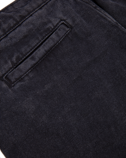 Washed Black Denim Cargo Pants