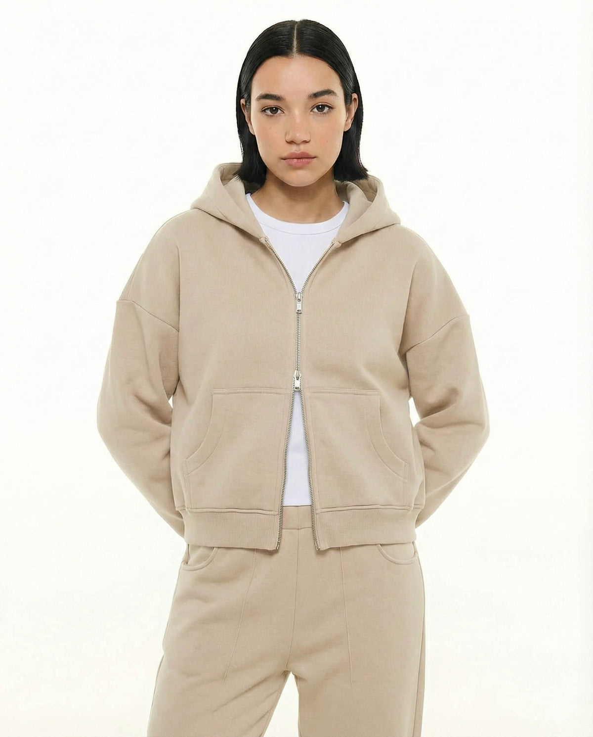 Comfy Zip Up - Beige