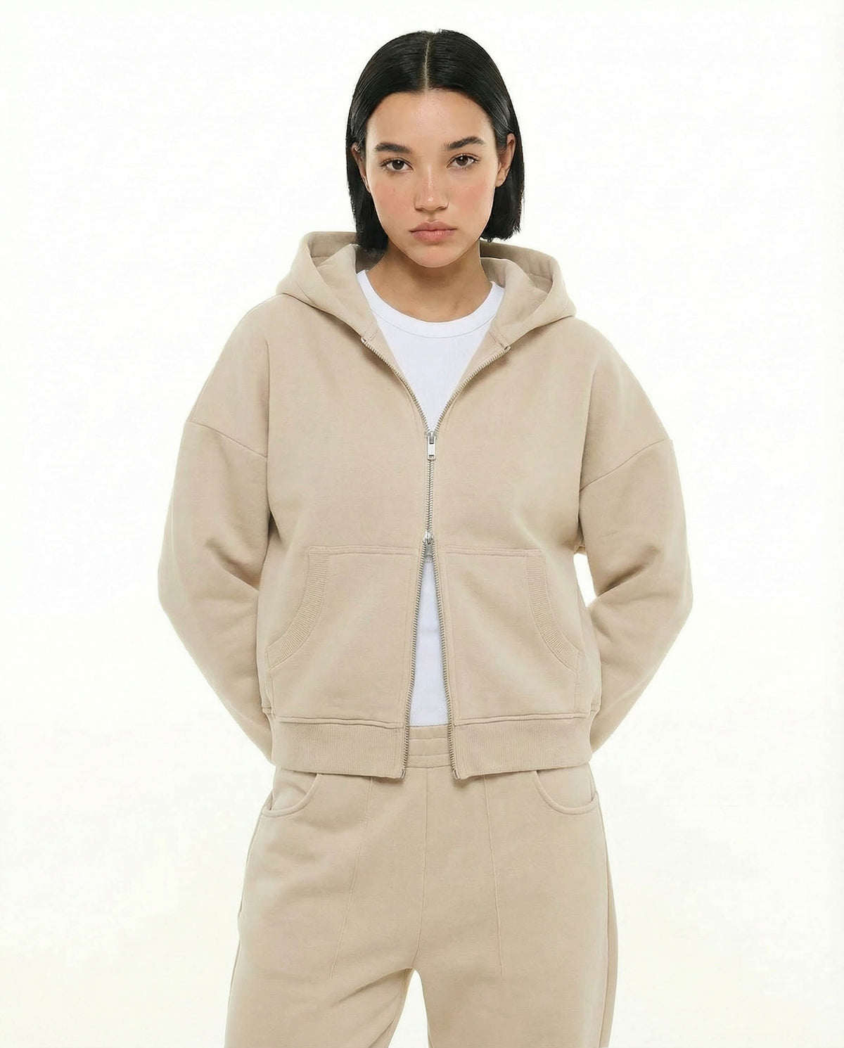Comfy Zip Up - Beige