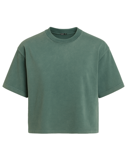 Acid Washed Green Blank T-shirt